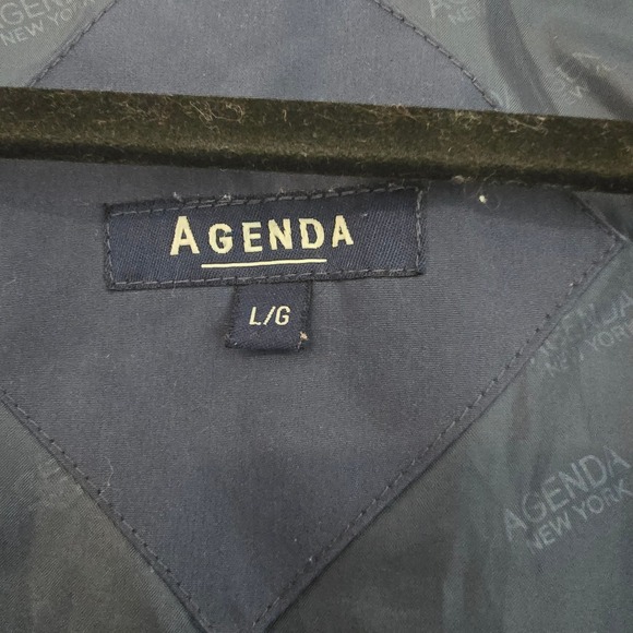 Agenda New York Mens L G Navy Blue Zip Up Casual Bomber Jacket - Picture 8 of 10